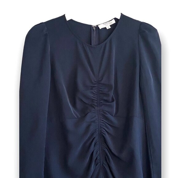 Thakoon Collective Ruched Puff Sleeve Mini Dress, Size 12, Blue - Picture 6 of 13